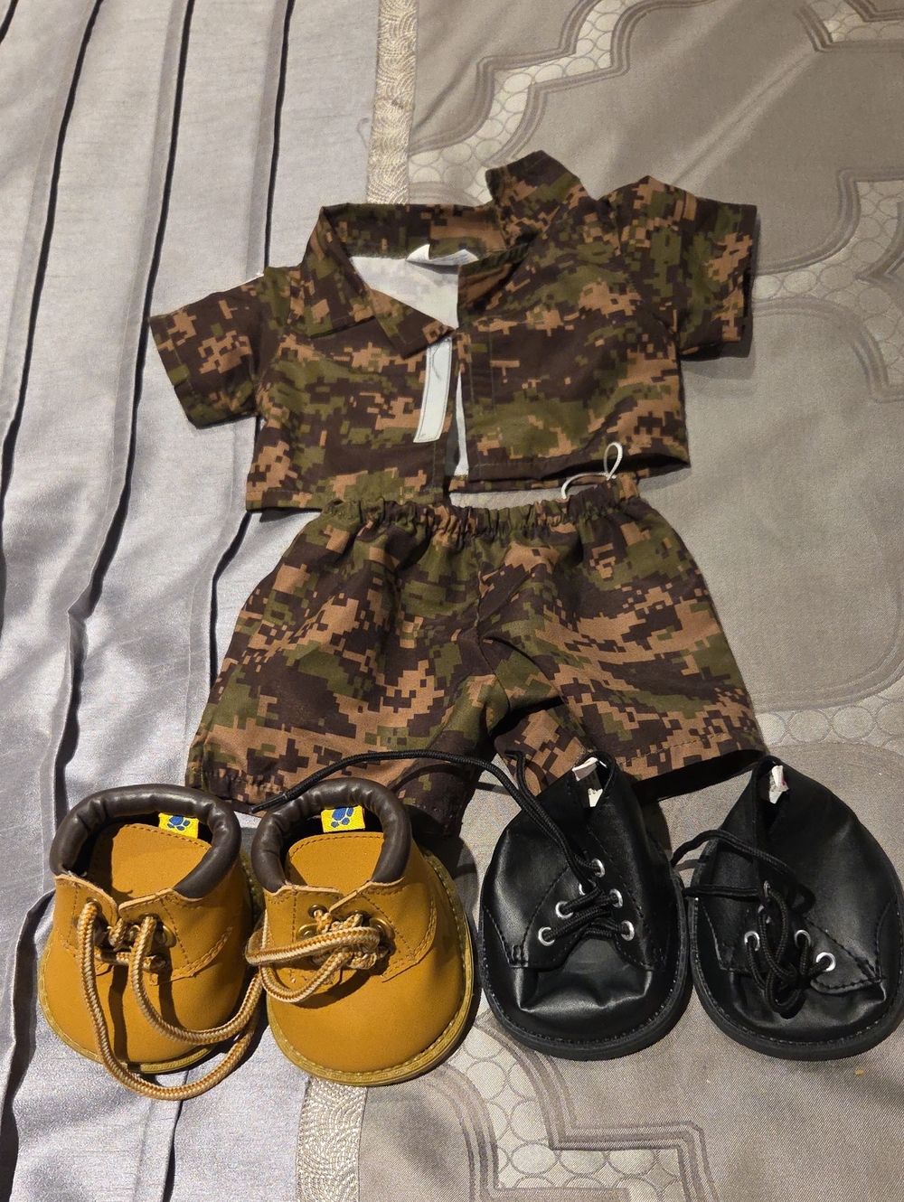 Build-A-Bear Workshop plush clothing collection. Specifically featured